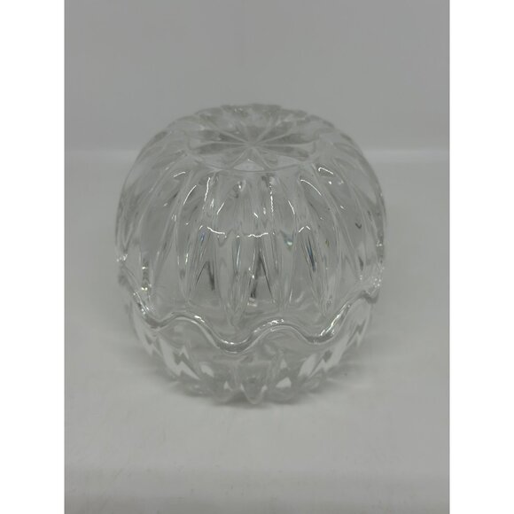 VTG Clear Cut Glass Covered Candy Dish Bowl | Round Crystal Trinket Box with Lid - Picture 2 of 7